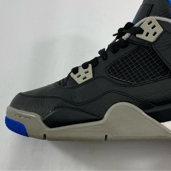 NIKE AIR JORDAN 4 Retro BG 408452-006 Size 7Y Black Blue Motorsport Alternate - Picture 6 of 12